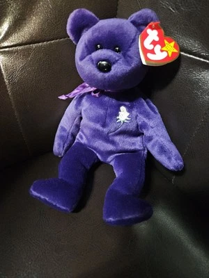 Ty Beanie Baby - PRINCESS Diana Bear 1997 RARE & RETIRED - Tags attached — 第 1/4 张图片
