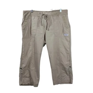 Calvin Klein Performance Dry Women’s Large Capri Khaki Pants Cropped Tan Beige - Picture 1 of 12