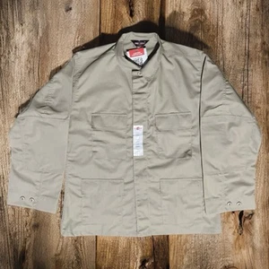 Tru-Spec Tactical Shirt L Khaki Canvas 4 Pocket Utility Button Up Uniform NWT - Picture 1 of 4