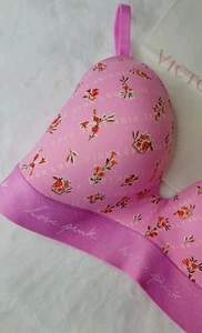 Victoria's Secrets pink non-wired bra, size 32DD,  color pink with red roses - Picture 1 of 3