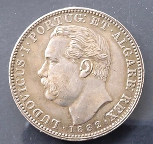 Portuguese India Silver 1 Rupee 1882 refj222A - Picture 1 of 3