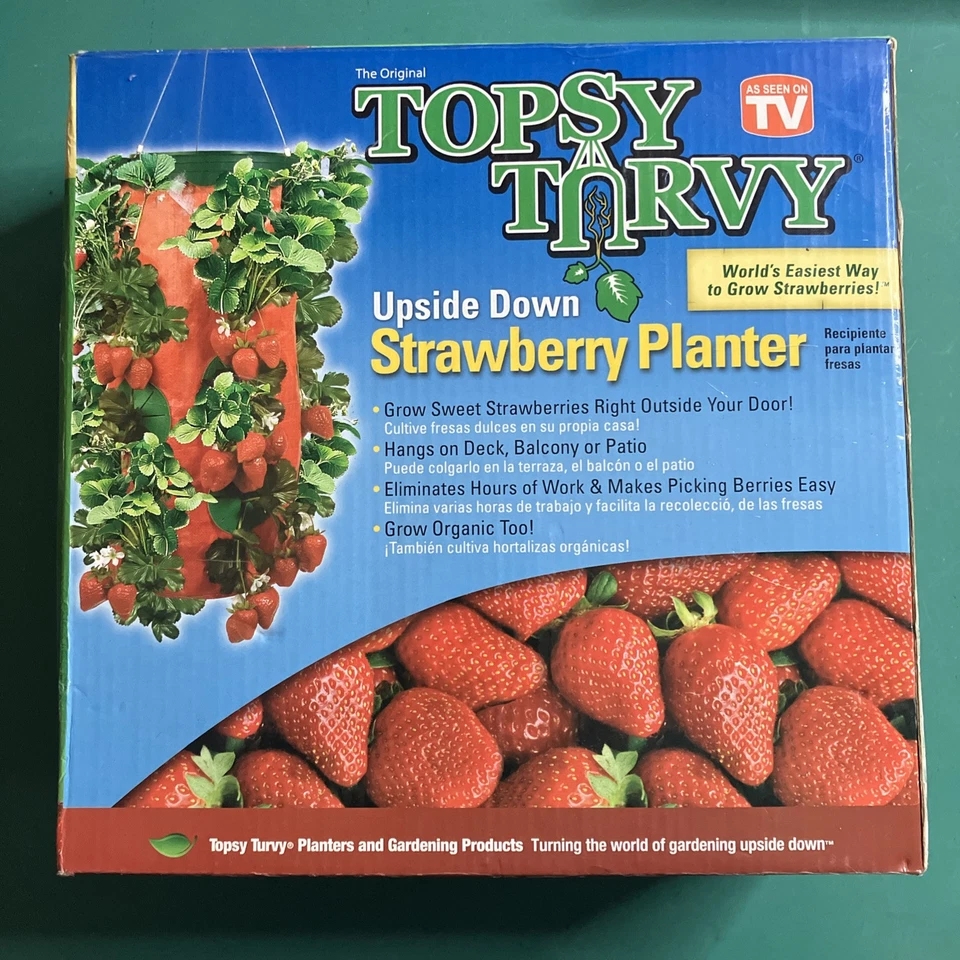 ОРИГИНАЛЬНАЯ КЛУБНИЧНАЯ СЕЯЛКА TOPSY TURVY ВВЕРХ НОГАМИ. ОТКРЫТАЯ КОРОБКА. - Изображение 1 из 4