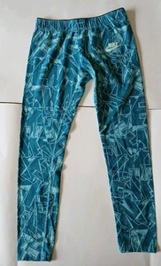 Nike Girls Sportswear Mashup Printed Leggings  Big Girl XLG Aqua Blue - Picture 1 of 23