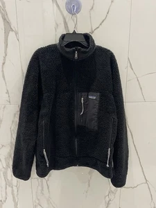 Chaqueta polar vintage para hombre Patagonia Retro-X Deep Pile Sherpa cremallera completa negra XL - Imagen 1 de 9