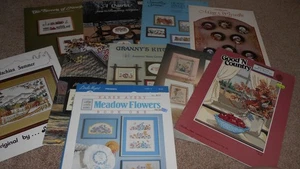 MISC MIX -THEMES & BRANDS - CNTD X-STITCH PATTERN LEAFLETS x 11 Most Vint- LOT 3 - Picture 1 of 6