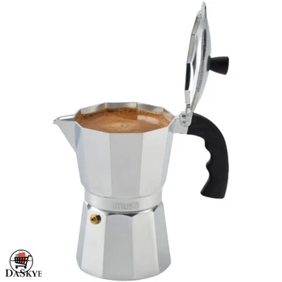 Cafetera espresso clásica de aluminio de 6 tazas - perfecta para la creación rápida y rica de café Foto 1 de 4