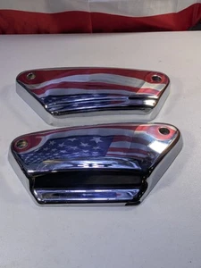 Chrome FXR Harley-Davidson TCI Side Covers Replaces OEM 66349-84 / 66350-84 - Picture 1 of 16