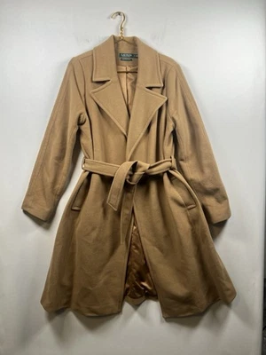 Abrigo Largo Ralph Lauren Mezcla Lana Cachemira Marrón Talla 16 Foto 1 de 4