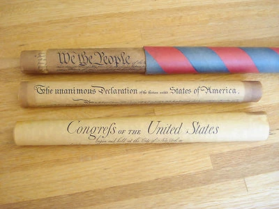 Copia del Bicentenario 1976 vintage pergamino 3 partes DECLARACIÓN DE INDEPENDENCIA - Imagen 1 de 4