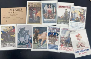 10 Great War Artistic Posters Postcards Complete Set Collection Patriotic WWI - Picture 1 of 7