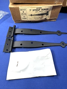 8 pares de bisagras de correa vintage NOS con punta de bellota, tornillos incluidos ~ bellota Mfg. Co. - Imagen 1 de 7