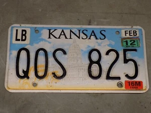 2012 Kansas License Plate QOS 825 State Capitol ~FastFreeShip~ - Picture 1 of 2