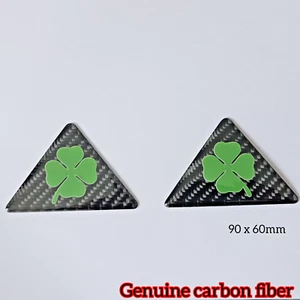 2 x Alfa Romeo Quadrifoglio carbon fiber Badges Stickers Emblems Cloverleaf QV - Picture 1 of 3