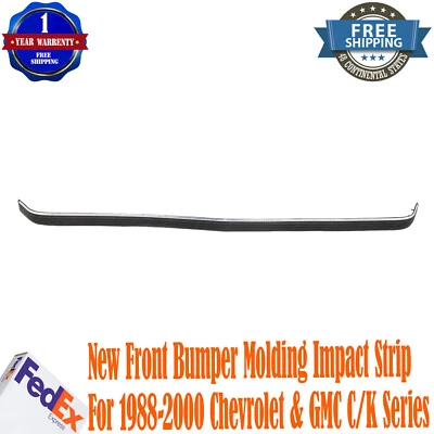 New Front Bumper Molding Impact Strip For 1988-2000 Chevrolet & GMC C/K Series Foto 1 de 4