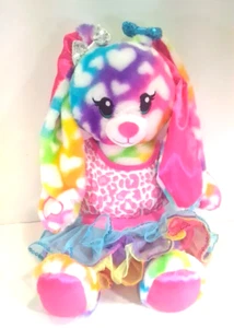 Build a Bear 17” Bunny Plush Rainbow Pride Tie Dye Heart Bunny Stuffed Animal - Picture 1 of 10