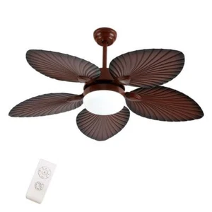 Oukaning Ceiling Fan 5-Blade+Vintage Design+Integrated Led+Remote Control+Indoor - Picture 1 of 11