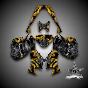 SKI-DOO REV XM SUMMIT SNOWMOBILE SLED GRAPHICS DECAL KIT WRAP TOXIC YELLOW - Picture 1 of 1