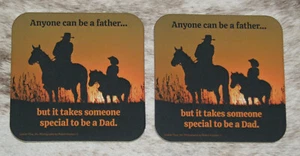 LEANIN TREE ""Especial para ser padre"~Juego de 2 posavasos~Corcho Back~3.75"x3.75" #62437 - Imagen 1 de 2