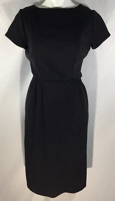 60s Mod LBD Dress Vintage Fantazio by Domani Sheath Dress Size S Black - Image 1 of 4