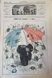 TEMPS DE SAISON CARICATURE GILL JOURNAL SATIRIQUE L'ECLIPSE N° 222 de 1873 - Picture 1 of 1