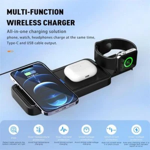 Supporto Caricabatterie 3 in 1 Dock di Ricarica per Apple Watch Serie Air Pods iPhone Station - Foto 1 di 17