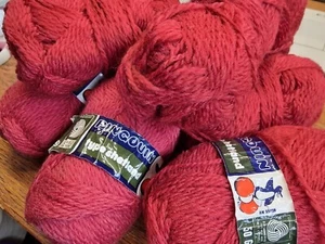 Maglia 100% lana fascio/uncinetto/colore rosso 350g - Foto 1 di 3