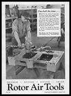 1930 FX Hooper Co. Photo Worker Using Rotor Air Tools Sander Cleveland Print Ad