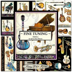QT & DAN MORRIS "FINE TUNING" MUSIC INSTRUMENTS FABRICS - Picture 1 of 4