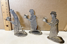 Vtg 1970 Metzke Pewter Metal Three Wise Men Nativity Tiny Candle holder 3.5 in