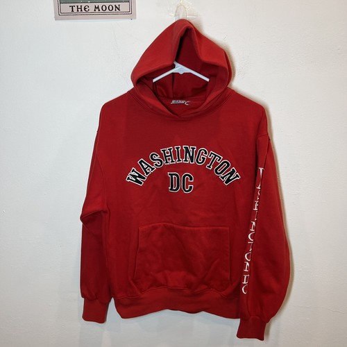 VETEMENTS Felpa con cappuccio vintage anni '90 Washington DC media uomo rosso ricamato pullover