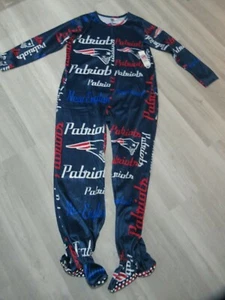 New England Patriots NFL Football Womens Footed Pajamas Loungewear Union Suit XL - Picture 1 of 5
