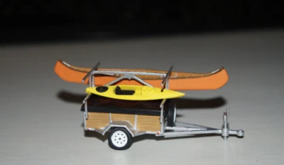 CANOE AND KAYAK TRAILER DIECAST DIORAMA 1/64 SCALE GREENLIGHT LOOSE - Image 1 of 3
