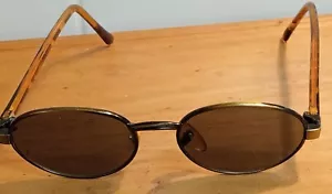 Vintage Circle, Double Nose Wire, Bronze, Tortoise Shell Arms Sunglasses. - Picture 1 of 7