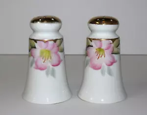Salero y pimentero Noritake Azalea rosa floral en forma de campana con tapones - Imagen 1 de 5