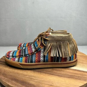 Twisted X Serape Fringe Moccasin Bootie Womens Size 6.5M WCA0021 Wore Once EUC - Picture 1 of 8