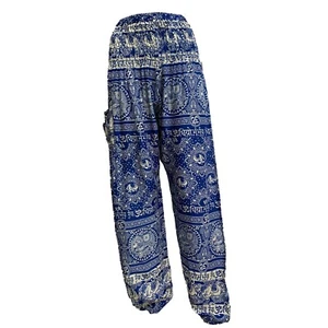 Ethnic Cotton Harem Casual Trousers Loose Summer Womens Mens Yoga Baggy Pants - Picture 1 of 2