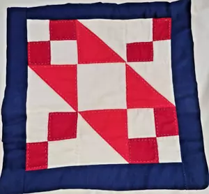 TOPPER TAVOLO TRAPUNTATO VINTAGE CUCITO A MANO Ben Kite Coda 11,5x12" - Foto 1 di 6