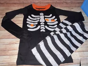 NWT EUC Gymboree Halloween skeleton gymmies pjs pajamas sz 8 boy girl unisex - Picture 1 of 2