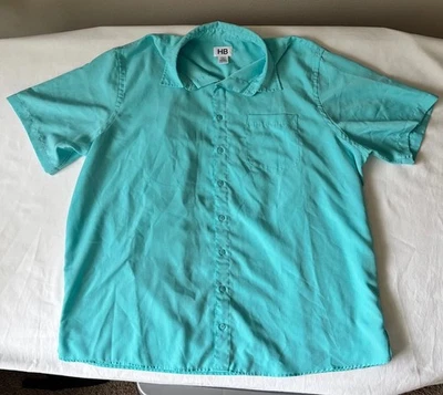 Harbor Bay Shirt Men's 3XLT Aqua Green Short Sleeve Pre-Pleat Button Up Shirt - Image 1 of 4