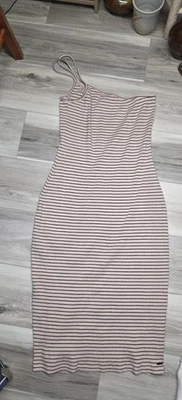 VolcomWomen's Big Island Energy Midi Dress Mauve With Black Stripes One Strap - Image 1 of 4