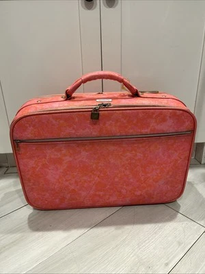 Maleta Equipaje Suave Vintage Años 60 Samsonite Silhouette Mármol Rosa Naranja Foto 1 de 4