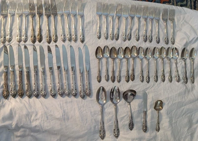 Juego de 12 cubiertos de plata esterlina La Scala by Gorham 55 piezas Foto 1 de 4
