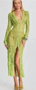 NEW/NWT SER.O.YA Allison Crochet Cardigan Lime Green Open Knit XS/S retail $445 - Picture 1 of 13