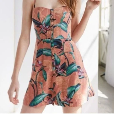 Mini Vestido Kimchi Azul Para Mujer Mezcla de Lino Lilyanna Tropical Floral Talla 10 Foto 1 de 4