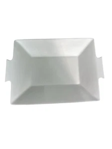 Crate & Barrel weiß, rechteckiges Serviertablett mit Griffen groß - Bild 1 von 6