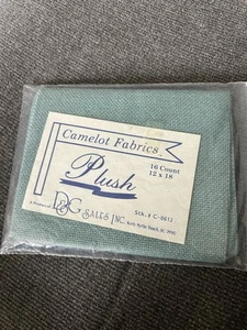 Camelot Fabrics Plush Cross Stitch Fabric 16 Count 12" x 18" Teal Green - Picture 1 of 2
