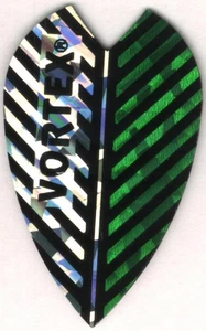 Grüne, silberne und schwarze VORTEX Dart Flights: 3 pro Set - Bild 1 von 4