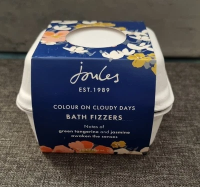 Joules 'Colour On Cloudy Days' Set of 4 Bath Fizzers in Egg Box Gift Set - Image 1 of 4
