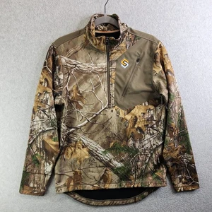 Scentlok Shirt Mens S Realtree Camo 1/4 Zip Fleece Lined Double Elbow Long Tail - Picture 1 of 14