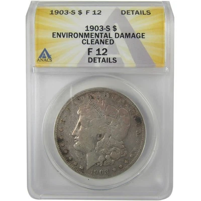 1903 S Morgan Dollar F 12 Details ANACS Silver $1 Coin SKU:I21700 - Image 1 of 4